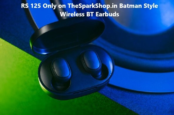 RS 125 Only on TheSparkShop.in Batman Style Wireless BT Earbuds – The Ultimate Budget Gadget for Superhero Fans